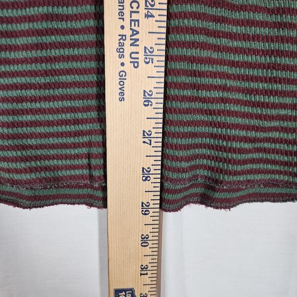 Polo Jeans Ralph Lauren Shirt Mens XL Red Green Stripe Thermal Waffle Knit - Picture 6 of 7